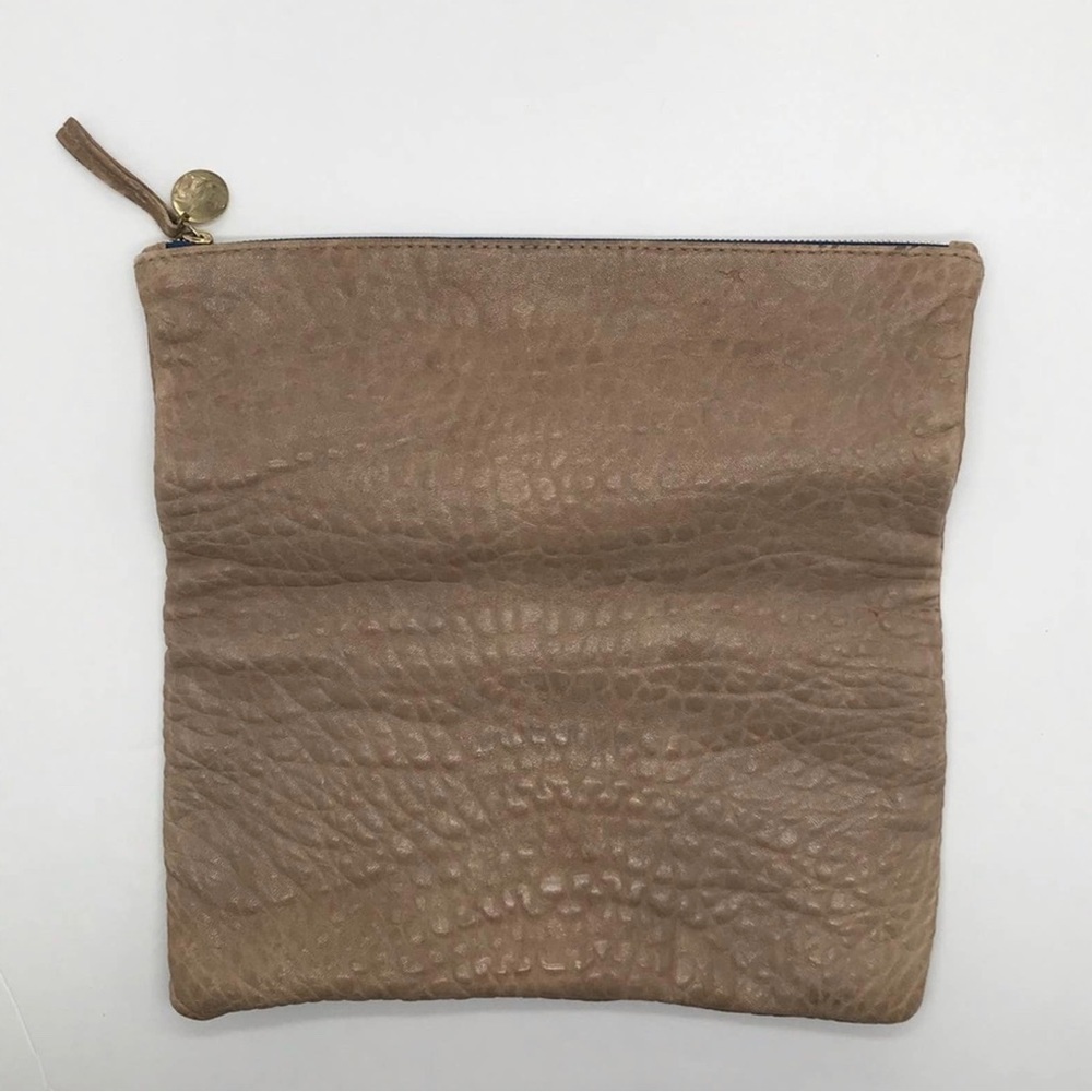 Clare V. Textured Leather Tan Clutch